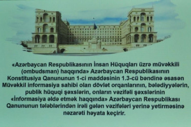 Abşeron rayonunda “İnsan Hüquqları Aylığı” çərçivəsində maarifləndirici tədbir keçirilib