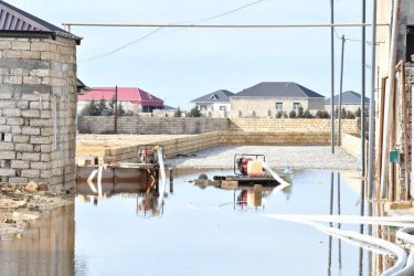 Abşeron rayonunda yağışın fəsadlarının aradan qaldırılması istiqamətində genişmiqyaslı tədbirlər davam etdirilir