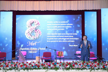 Abşeronda şəhid ailələrinin xanım üzvləri ilə birgə 8 Mart - Beynəlxalq Qadınlar Günü münasibəti ilə tədbir keçirilib