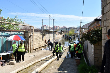 Abşeronda yağışın fəsadları aradan qaldırılır