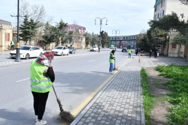 Abşeron rayonunda yağışın fəsadlarının aradan qaldırılması istiqamətində genişmiqyaslı tədbirlər davam etdirilir