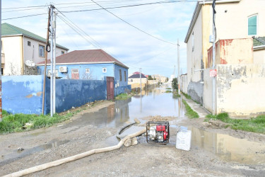 Abşeron rayonunda yağışın fəsadlarının aradan qaldırılması istiqamətində genişmiqyaslı tədbirlər davam etdirilir