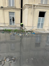 Abşeronda yağışın yaratdığı fəsadların aradan qaldırılması istiqamətində görülən işlər davam etdirilir