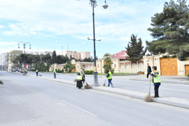 Abşeron rayonunda yağışın fəsadlarının aradan qaldırılması istiqamətində genişmiqyaslı tədbirlər davam etdirilir