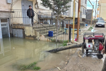 Abşeronda yağışın fəsadları aradan qaldırılır