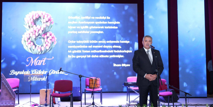 Abşeronda şəhid ailələrinin xanım üzvləri ilə birgə 8 Mart - Beynəlxalq Qadınlar Günü münasibəti ilə tədbir keçirilib