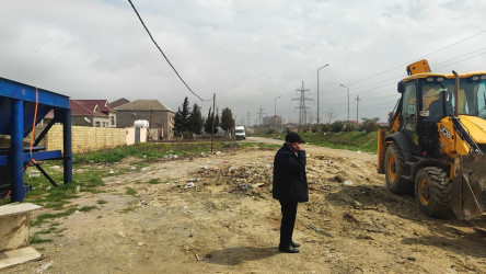 Abşeronda yağışın yaratdığı fəsadların aradan qaldırılması istiqamətində görülən işlər davam etdirilir